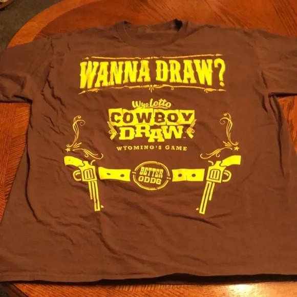 Wanna Draw? Cowboy Draw Wyoming’s Game Tee Shirt - Picture 2 of 5